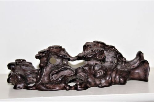 Carved Hardwood Brush Rest