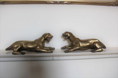 Pair of Gilded Bronze Panthers