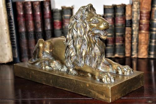 Heavy Brass or Polished Bronze Lion