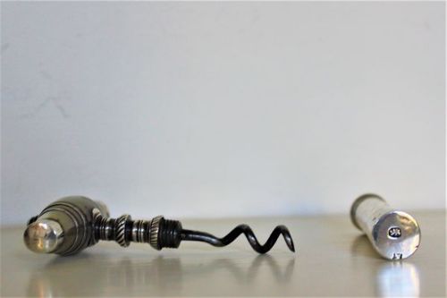 Silver Corkscrew with Mother of Pearl Handle