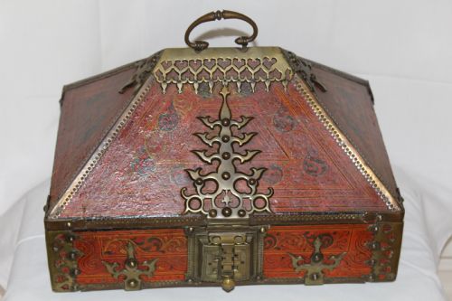 Large Ethnic Hand Painted Nettur Petti Jewellery Box from Kerala