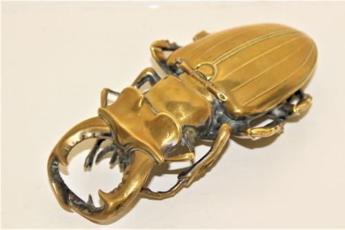 Heavy Cast and Well Formed Polished Bronze Stag Beetle Container Possibly Japanese Circa 1880