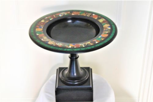 Italian Grand Tour Large Black Marble Specimen Tazza