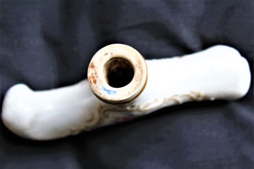A FINE AND LARGE PORCELAIN MEISSEN WALKING STICK HANDLE BEAUTIFULLY HAND PAINTED WITH FLOWERS CIRCA 1880 TO 1900 - ADDITIONAL PHOTO 3