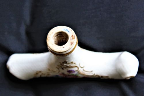 A FINE AND LARGE PORCELAIN MEISSEN WALKING STICK HANDLE BEAUTIFULLY HAND PAINTED WITH FLOWERS CIRCA 1880 TO 1900 - ADDITIONAL PHOTO 5
