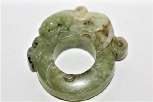 A Well Carved Chinese Hard Stone Archers Ring