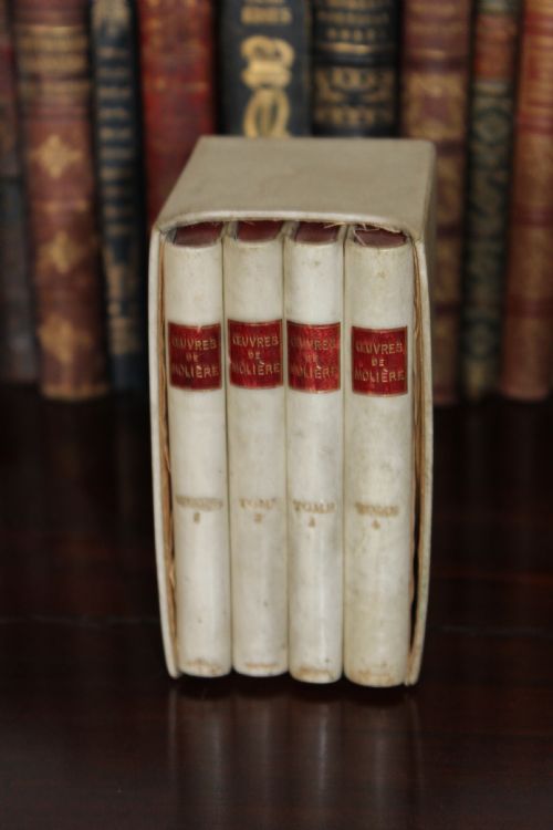 Set of Vellum Books by Jean Baptiste Poquelin Known by His Stage Name Moliene