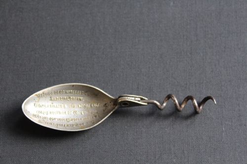An English Hazeline Folding Spoon and Corkscrew