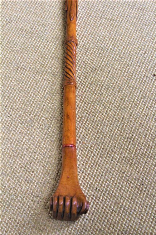 A Charming Well Carved Wood Folk Art Walking Stick