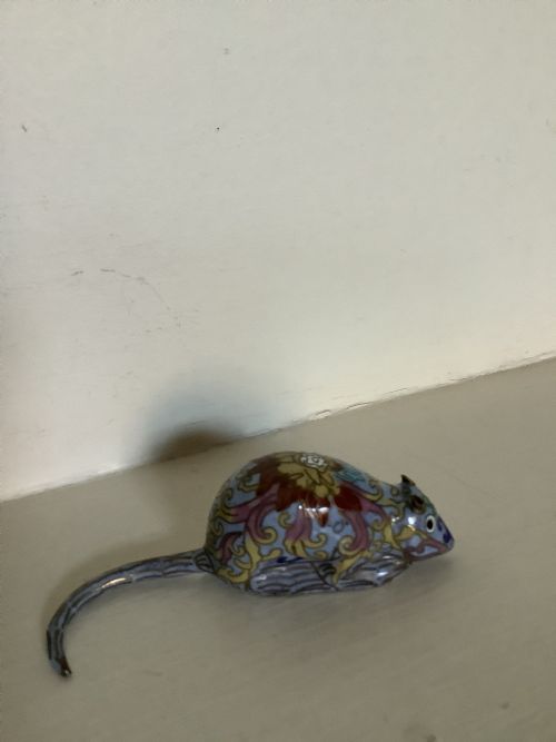 A Small Charming Chinese Cloisonne Mouse