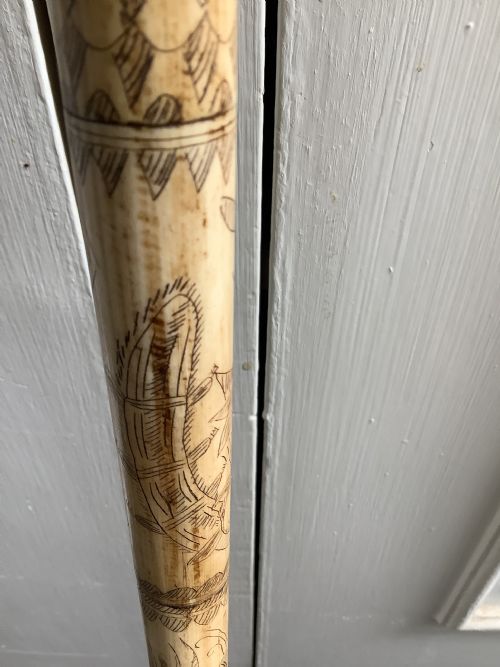 AN UNUSUAL VINTAGE MARINERS WHALEBONE WALKING STICK - ADDITIONAL PHOTO 3