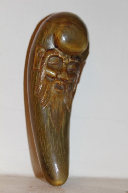 A Very Interesting Carved Horn Object Possibly a Pendant Worn by a Holy Man