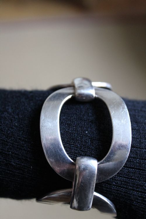 A Very Stylish and Heavy Gauge Chunky Silver Hand Made Bracelet