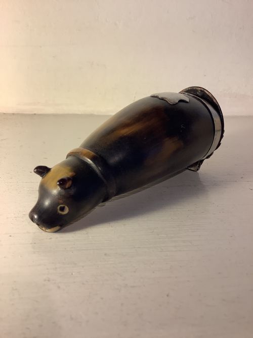 A Rare and Unusual 18th Century Scottish Horn and White Metal Snuff Mull