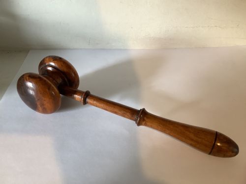 A Very Finely Turned and Carved Rosewood Gavel