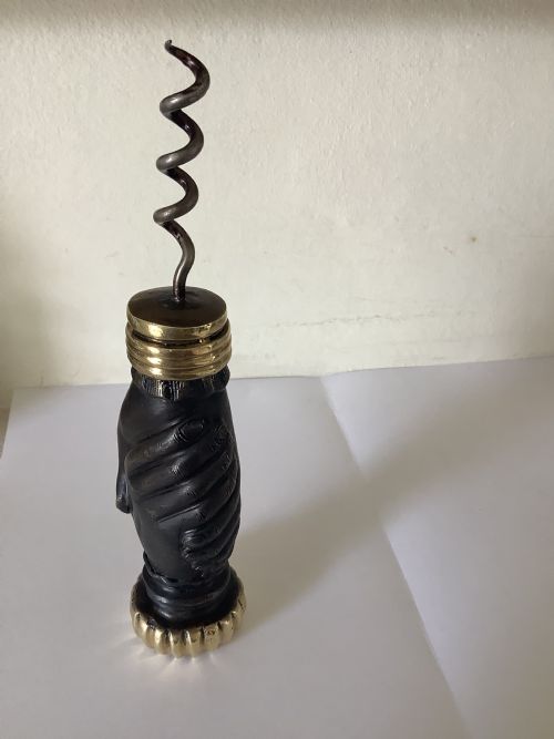 A SUPERB AND UNUSUAL NICELY CAST BRASS AND BRONZED CORK SCREW - ADDITIONAL PHOTO 7