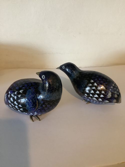 A VERY FINE AND CHARMING PAIR OF CHINESE CLOISONN QUAILS - ADDITIONAL PHOTO 2