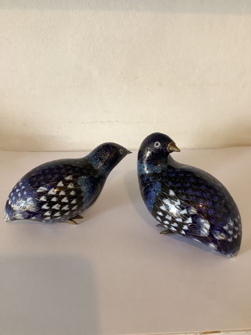 A VERY FINE AND CHARMING PAIR OF CHINESE CLOISONN QUAILS - ADDITIONAL PHOTO 4