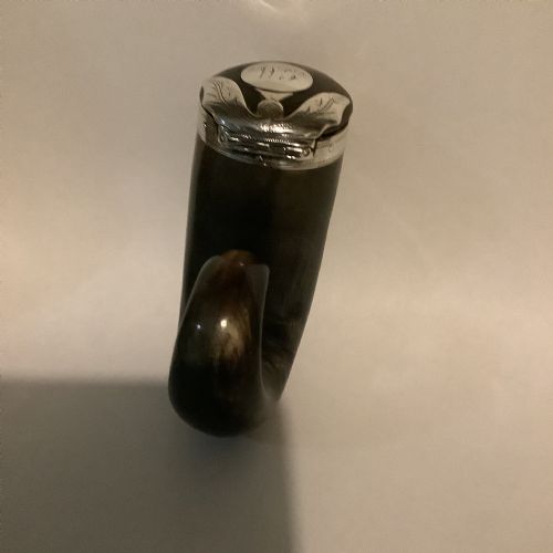 A SUPERB AND EARLY 19TH CENTURY SCOTTISH SILVER MOUNTED HORN SNUFF MULL - ADDITIONAL PHOTO 4