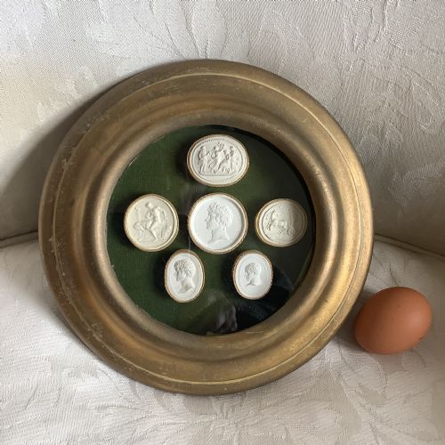 A Decorative Set of Six Grand Tour Plaster Intaglios