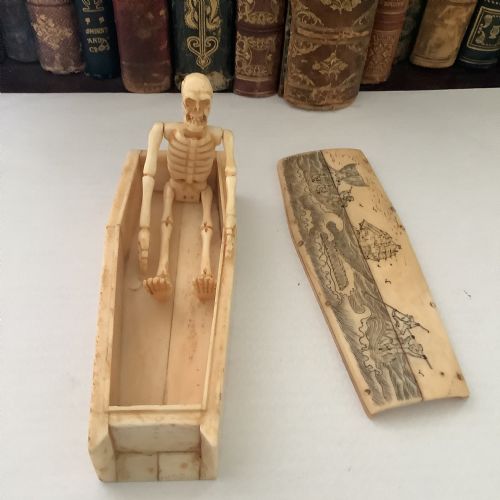 A VERY FINELY CARVED BONE MEMENTO MORI - ADDITIONAL PHOTO 1