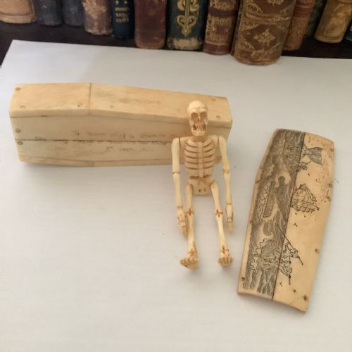 A VERY FINELY CARVED BONE MEMENTO MORI - ADDITIONAL PHOTO 4