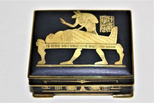 An Egyption Revival Damascene Small Decorative Box