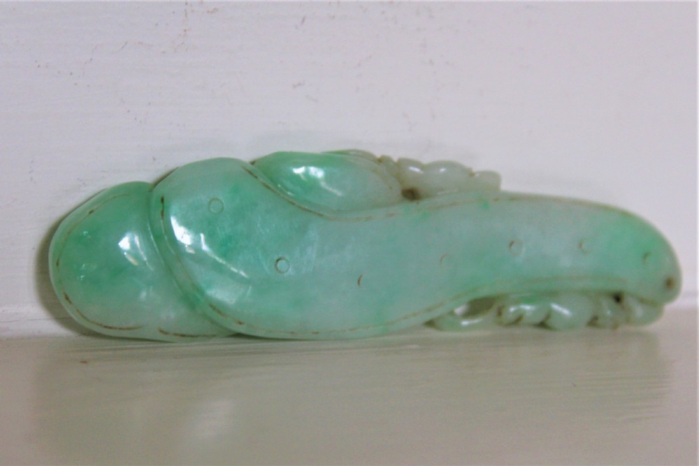 Finely Carved Chinese Green Jade Pendant View VI