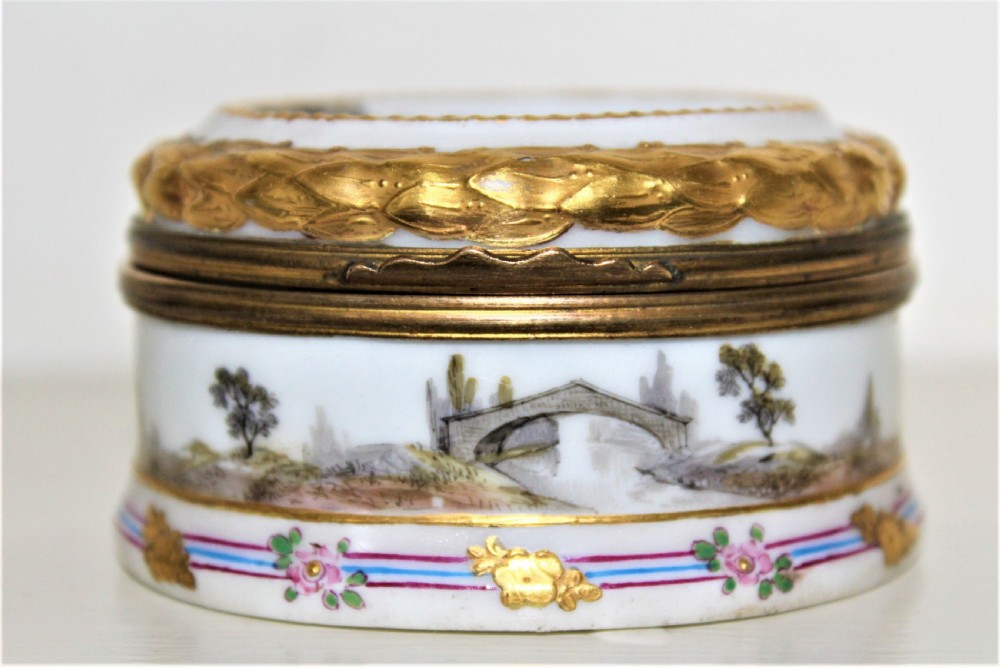 continental Hand Painted and Gilded Porcelain Snuff Box View IV