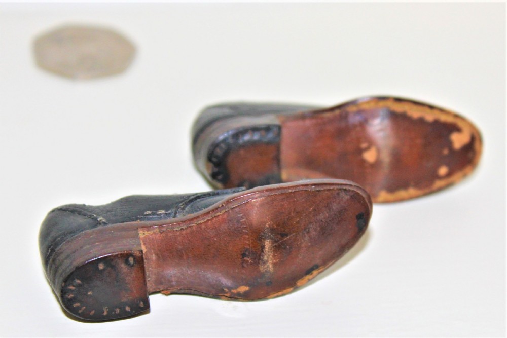 A Pair of Tiny Hand Made Leather Shoes View V