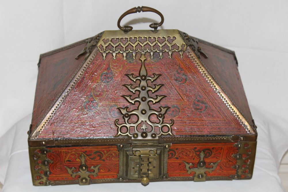 Large ethnic hand painted Nettur Petti jewellery Box from Kerala