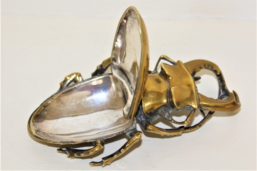Heavy Cast and Well Formed Polished Bronze Stag Beetle Container Possibly Japanese Circa 1880 View III