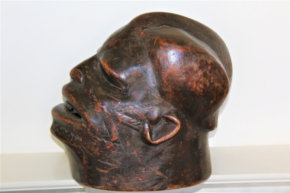 A large well carved  African Tribal head mask View III