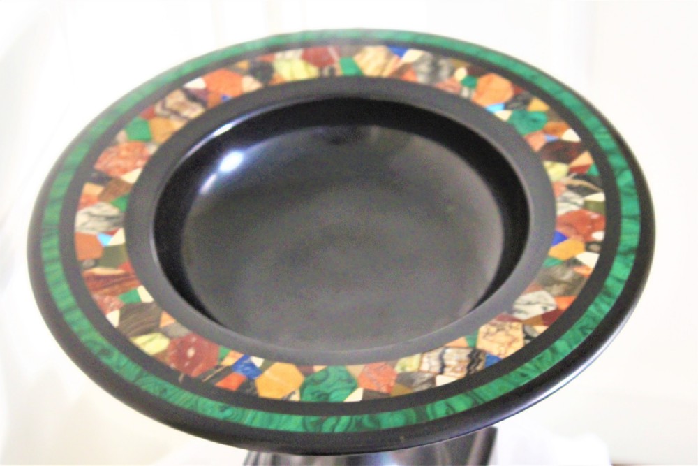 Italian Grand Tour large black marble specimen tazza  View III