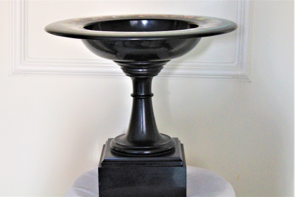 Italian Grand Tour large black marble specimen tazza  View IV