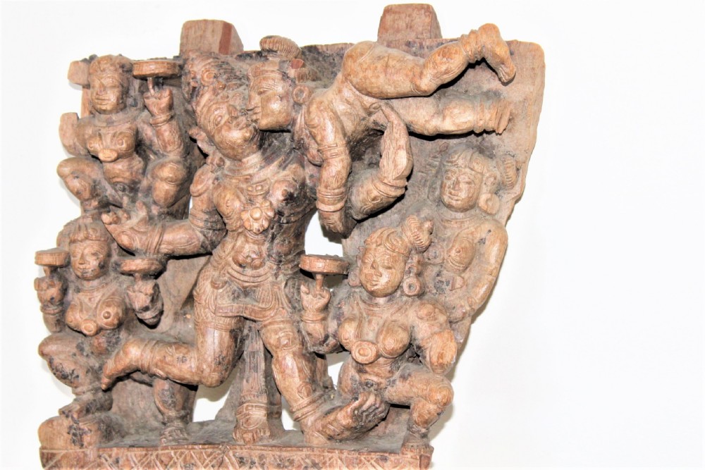An Indian erotic wood carved panel Circa 1800 to 1850