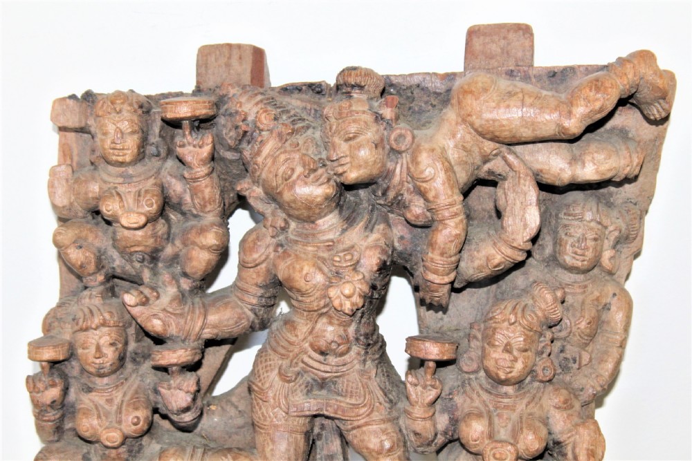 An Indian erotic wood carved panel Circa 1800 to 1850 View VIII