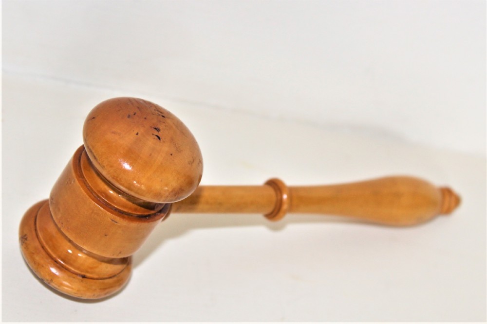 A finely turned hardwood vintage auctioneers gavel Circa 1900 to 1930 View V