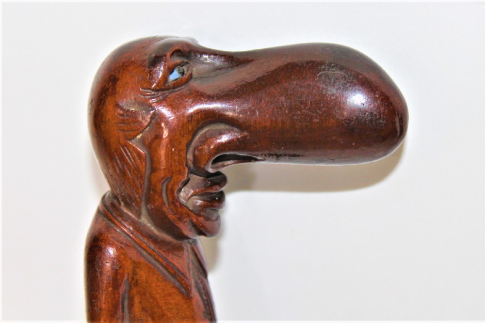 An interesting and amusing hard wood carving of Ally Sloper with glass eyes View II