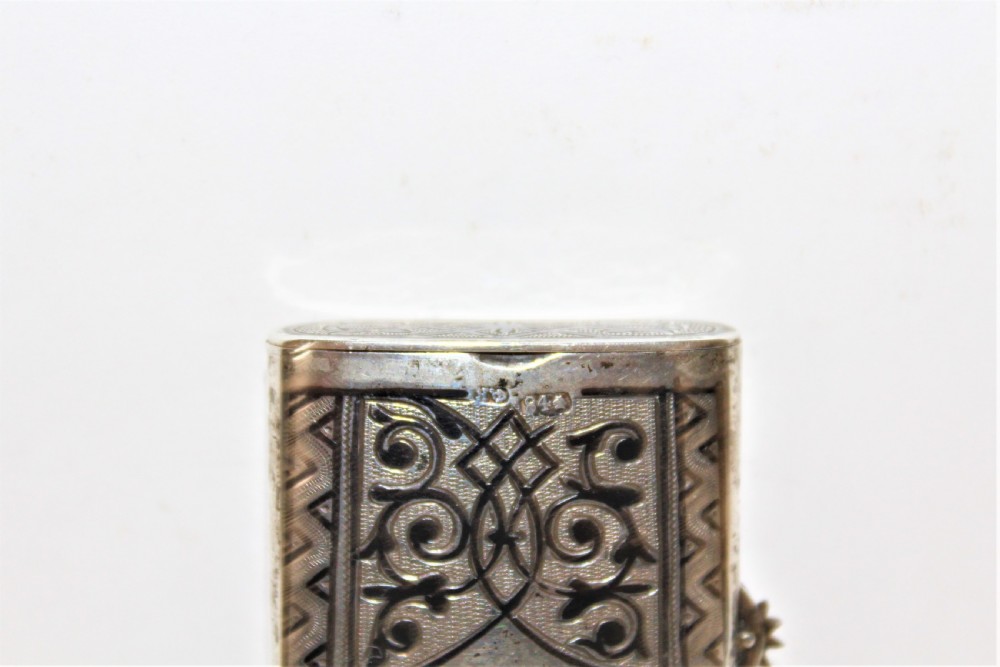 An Imperial Russian silver niello vesta case and tinder box. FK.St Petersburg Circa 1890 View IV