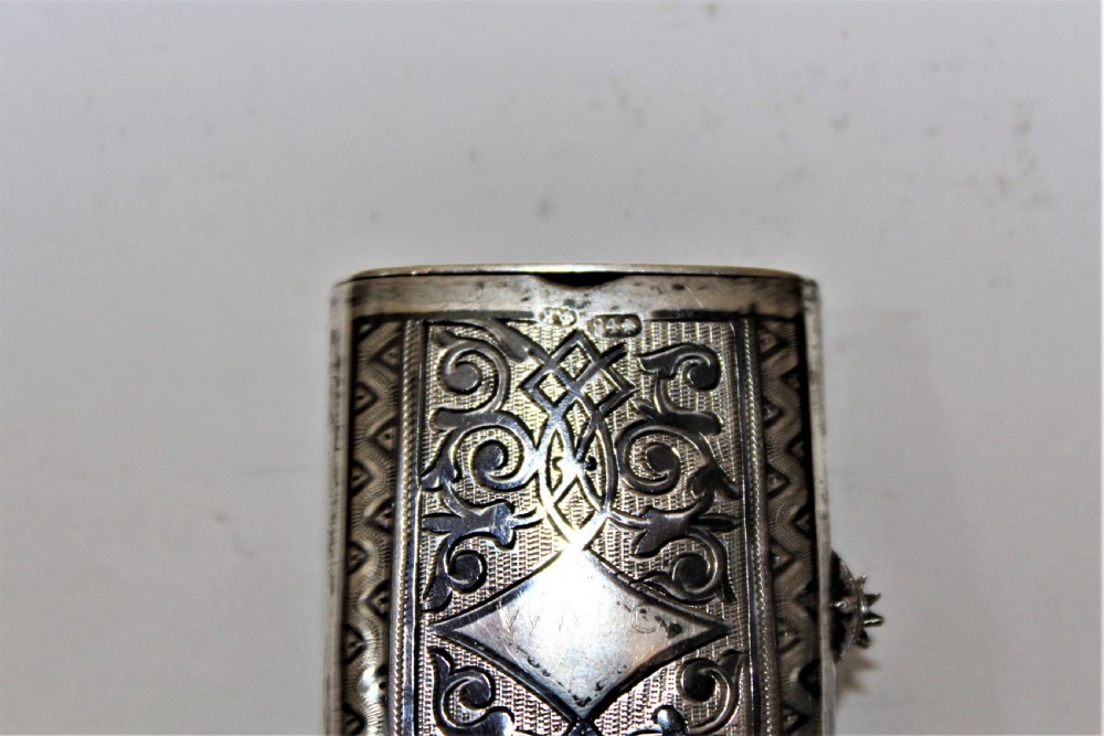 An Imperial Russian silver niello vesta case and tinder box. FK.St Petersburg Circa 1890 View VI