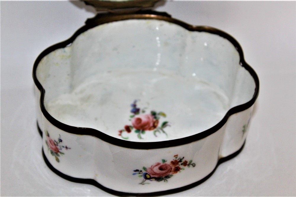 A large 18/19 century Bilston oval shaped enamel box nicely painted  View V