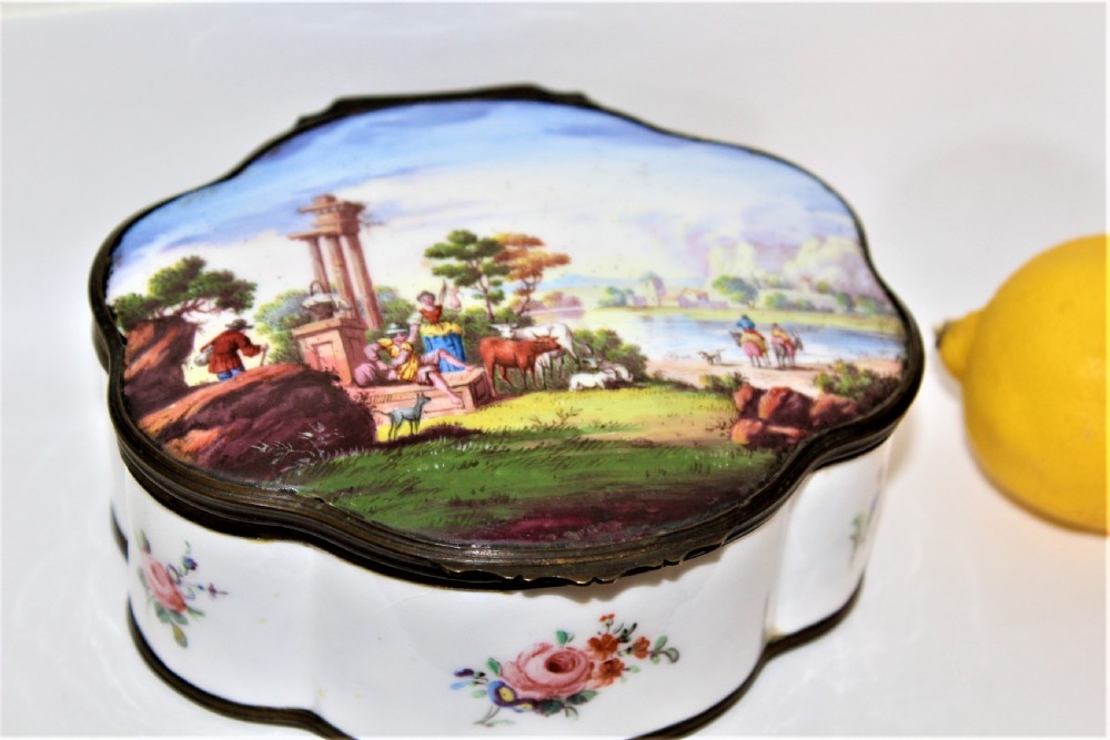 A large 18/19 century Bilston oval shaped enamel box nicely painted  View VII