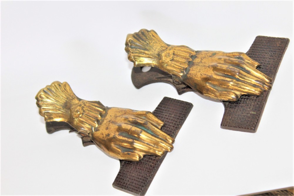 Pair of 19th century well made paper clips formed as hands 