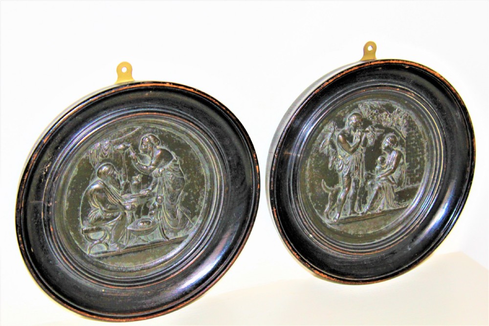 Set of four Grand Tour classical bronze plaques in relief  View IV