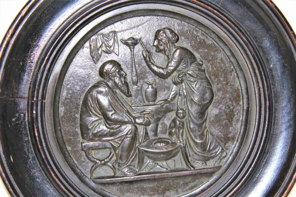 Set of four Grand Tour classical bronze plaques in relief  View VI