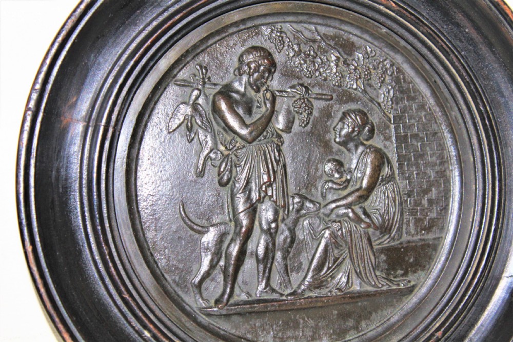 Set of four Grand Tour classical bronze plaques in relief  View VII