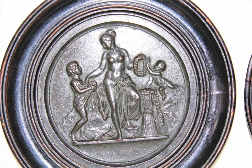 Set of four Grand Tour classical bronze plaques in relief  View VIII