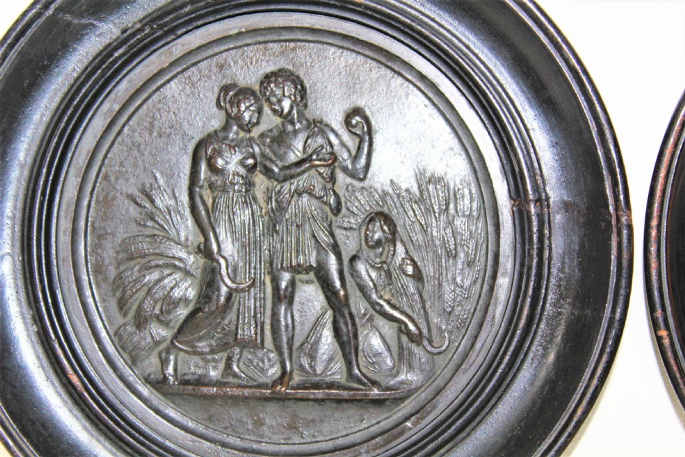 Set of four Grand Tour classical bronze plaques in relief  View IX