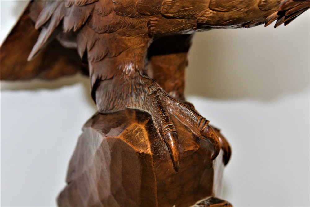 A superb and finely carved wood eagle of large proportions  View VII